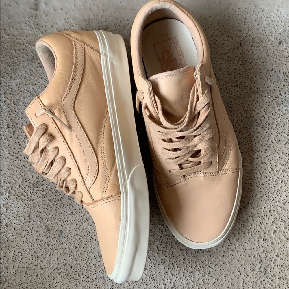 Blush/nude leather vans